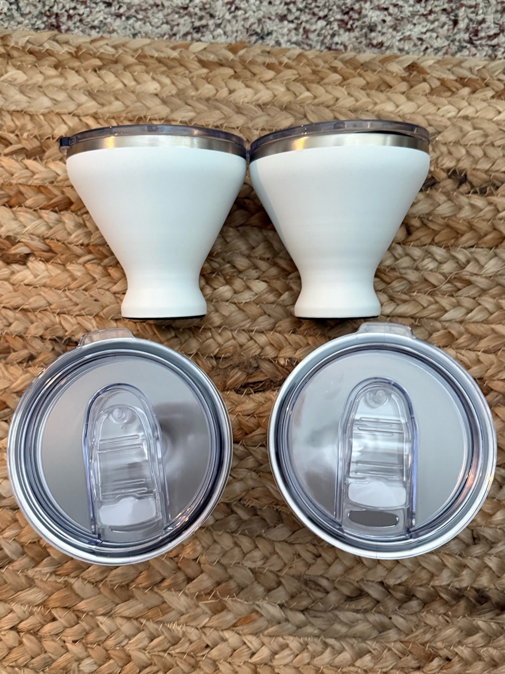 Set of 4 White Martini Tumblers